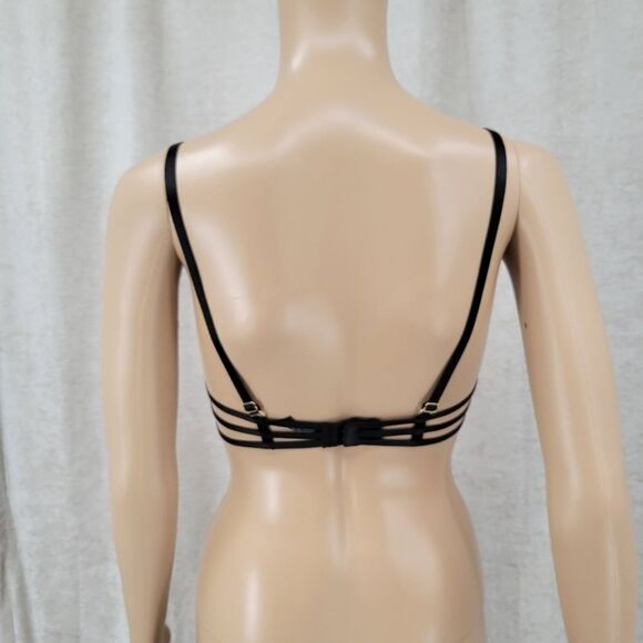 ANN Summers Black Strappy Cage Balconette with Cream/Nude Lace - Picture 6 of 12